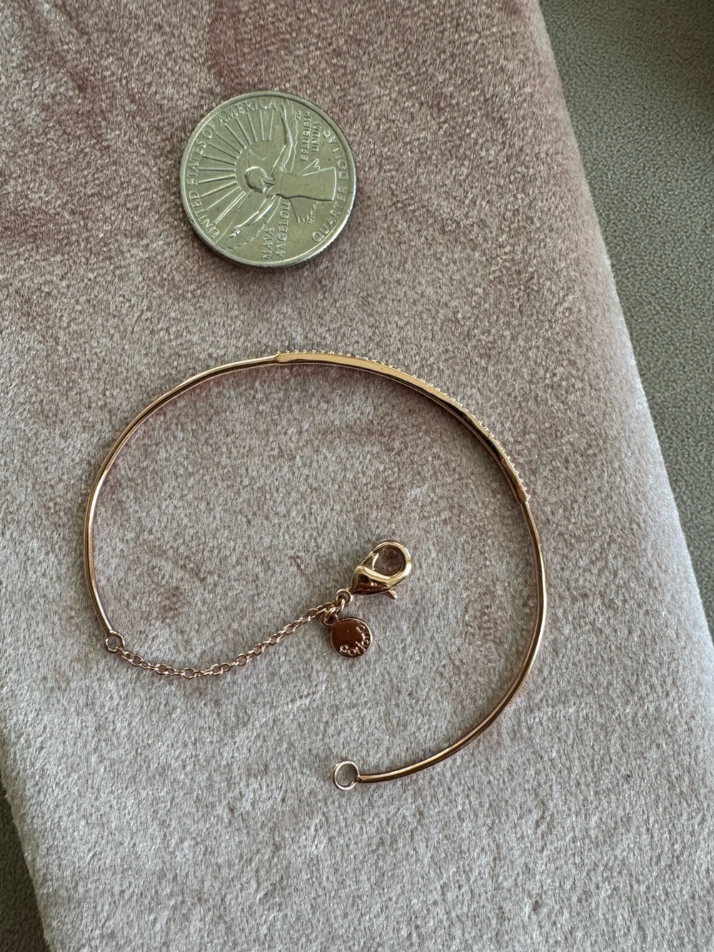 Gorjana Rose Gold Pave Cuff Bracelet Dainty ~7” Wrist - Picture 7 of 8